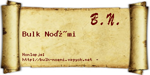 Bulk Noémi névjegykártya